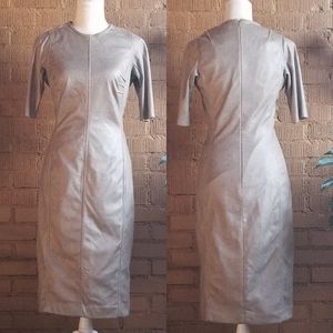 RARE Byron Lars Faux Suede Gold Soft Sheath Dress